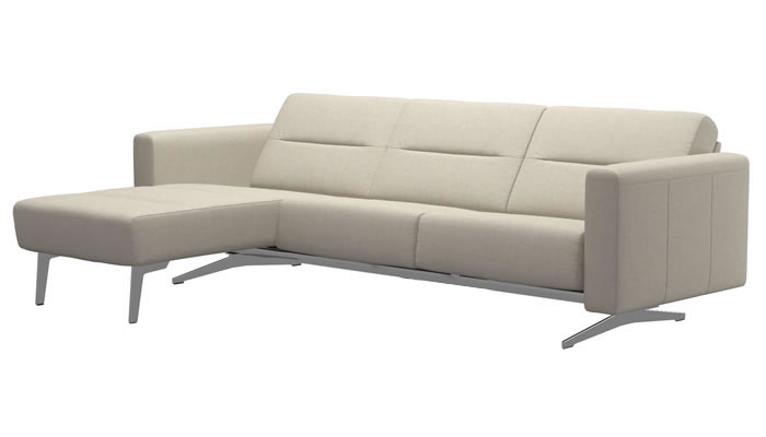 Stressless Stella Chaise Sofa in Silva Light Beige Fabric